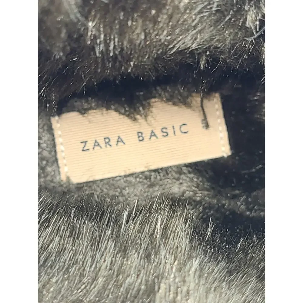 Zara Boots Platform‎ Black Laces Fur Lined EU 40 US 7